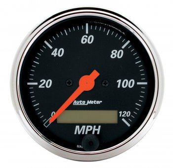 1487 AUTO METER 3-1/8" спидометр, 120 MPH, ELEC, DB CHME BZL размер 3-1/8" (79.4mm), Скорость 0-120 MPH