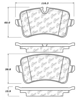 104.15470 Тормозные колодки Posi-Quiet Metallic AUDI, PORSCHE зад. 