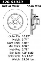 Передний тормозной диск - с перфорацией и насечками LINCOLN PDS.61030
