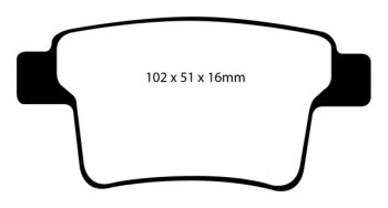 DP31731C EBC Brakes Redstuff Тормозные колодки зад. JAGUAR X Type Ширина 102мм, Высота 51мм, Толщина 16мм