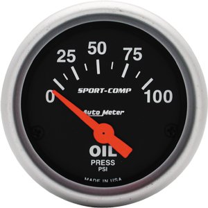 2" Давление масла, 0-100 PSI, SSE, SPORT-COMP AUTO METER #3327 Oil Pressure