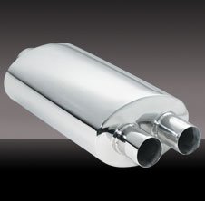 Motorsports PM-503 3" Single-inlet Dual 2" Outlet Stainless Steel Muffler Motorsports PM-503 3"""" Single-inlet Dual 2"""" Outlet Stainless Steel Muffler\"""