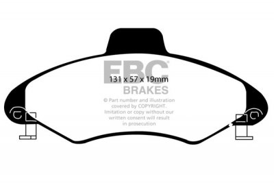 DP837/2 EBC Brakes Racing's RP-1 Тормозные колодки передние FORD Escort (Mk6) выпуска 1997-2001 года