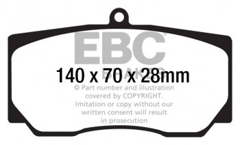 DPX2052 EBC Brakes Ultimax2 Тормозные колодки перед CITROEN C4; PEUGEOT 207, 208, 307, 308, 3008, 307 CC, 308 CC, 308 SW, RCZ выпуска 2007-2023 года