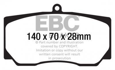 DPX2052 EBC Brakes Ultimax2 Тормозные колодки перед CITROEN C4; PEUGEOT 207, 208, 307, 308, 3008, 307 CC, 308 CC, 308 SW, RCZ выпуска 2007-2023 года