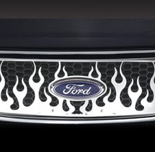 Решетка радиатораl Insert: 1999-2003 Ford F150 Pick Up, 2004 Ford F150 Heritage Pick Up; Flame Решетка радиатораl Insert; stainless steel Stainless Steel Grille Inserts