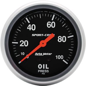 2-5/8" Давление масла, 0-100 PSI, MECH AUTO METER #3421 Oil Pressure