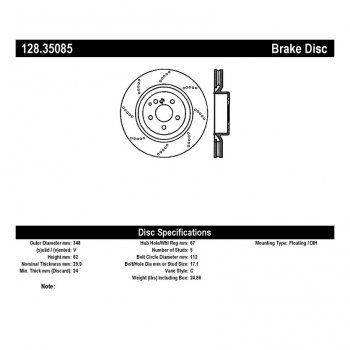 128.35085 Тормозные диски Premium MERCEDES-BENZ зад 