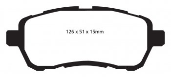 DP22058 EBC Brakes Greenstuff тормозные колодки перед. DAIHATSU Materia, Sirion; PERODUA Myvi выпуска 2007-2014 года