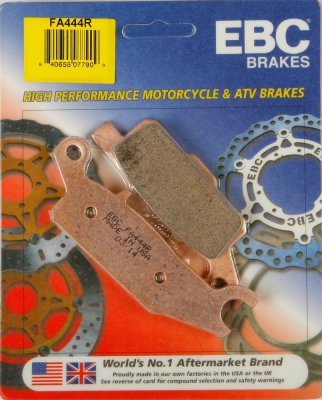 FA444R EBC BRAKES Organic тормозные колодки  YAMAHA YF 2007-2012 года выпуска