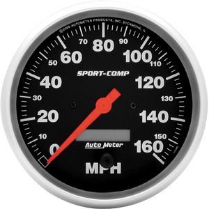 5" сподометр, 160 MPH, IN- DASH, ELEC, SPORT-COMP AUTO METER #3989 SpeedometerElec. Programmable