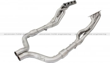 48-32007-YC Afe Power HDR &amp; Connection Pipes Dodge Challenger SRT8 11-14 6.4L w/Cats 