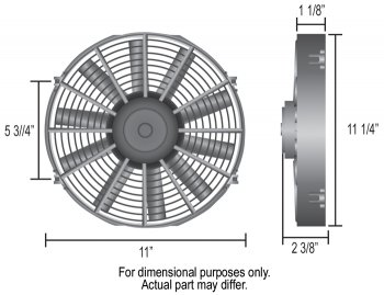 16310 DERALE Вентилятор Dyno-Cool: прямая лопасть, с термостатом 10" CFM: 500