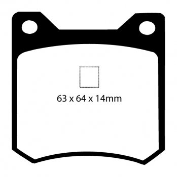 DP3162C EBC Brakes Redstuff Тормозные колодки зад. DE TOMASO Pantera Ширина 63мм, Высота 64мм, Толщина 14мм