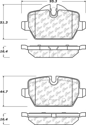 105.12260 Тормозные колодки Posi-Quiet Ceramic MINI зад. 