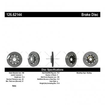 126.62144 Тормозные диски Premium CHEVROLET перед 