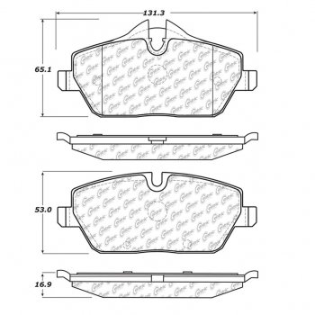 104.13080 Тормозные колодки Posi-Quiet Metallic MINI перед 