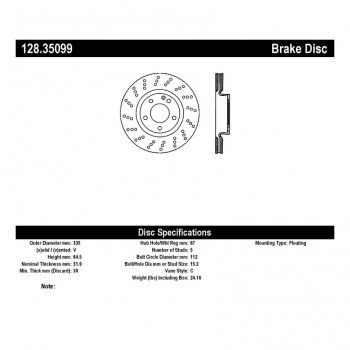 128.35099 Тормозные диски Premium MERCEDES-BENZ перед 