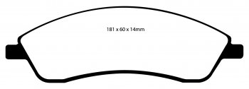 DP41692R EBC Brakes Yellowstuff Тормозные колодки перед CADILLAC CTS, SRX, STS Ширина 181мм, Высота 60мм, Толщина 14мм