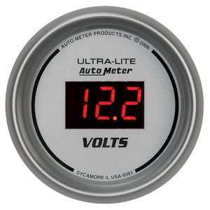 2-1/16" Вольтметр, 8-18 VOLTS, DIGITAL SILVER AUTO METER #6593 Voltmeter