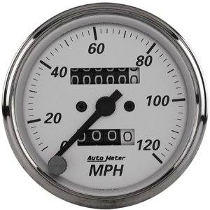 3-1/8" сподометр, 120 MPH, W/TRIP, SILVER AUTO METER #1993 Speedometer Mechanical
