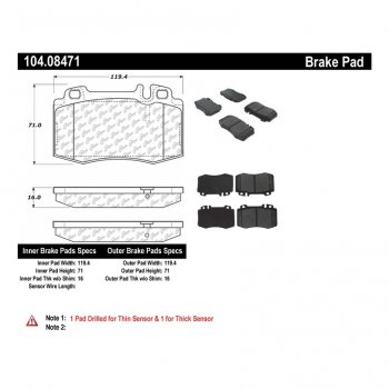 104.08471 Тормозные колодки Posi-Quiet Metallic MERCEDES-BENZ 