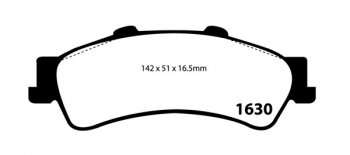 DP21630 EBC Brakes Greenstuff Тормозные колодки CADILLAC Deville, DTS CADILLAC 4.1 4.6 HD 2001 and up; CADILLAC DTS 4.6 HD 2006 and up