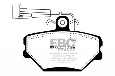 DP1052 EBC Brakes Ultimax2 Тормозные колодки перед  FSO Cargo Van, Caro, Polonez выпуска 1992-2002 года