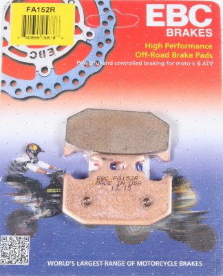 FA152R EBC BRAKES Organic тормозные колодки  KAWASAKI KDX, KLX, KX; SUZUKI DR, RM, RMX, TS; YAMAHA DT, Serrow, WR, XG, XT, XTZ, YZ 1989-2009 года выпуска