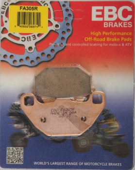 FA305R EBC BRAKES Organic тормозные колодки  ARCTIC CAT 50, 90, 150; KAWASAKI KXF; KYMCO Agility, Like, Looker, Maxxer, MXer, MXU, People, Super; SYM HD 1999-2012 года выпуска