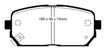 DP21810 EBC Brakes Greenstuff тормозные колодки зад KIA Carens выпуска 2006-2012 года