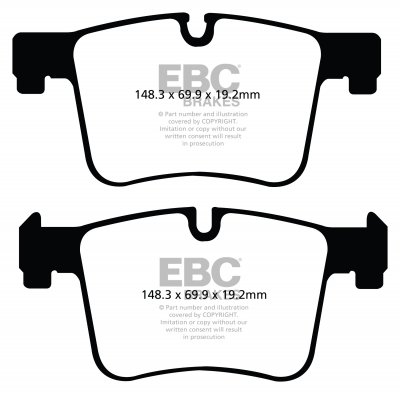 DP32105C EBC Brakes Redstuff Тормозные колодки BMW 2XX, 3XX, 4XX выпуска 2012-2020 года