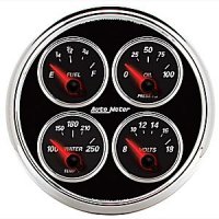 5" QUAD GAUGE, LED, DESIGNER BLACK II AUTO METER #1211