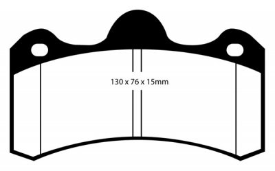 DP3043C EBC Brakes Redstuff Тормозные колодки зад. NOBLE M12 Ширина 130мм, Высота 76мм, Толщина 15мм