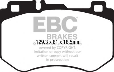 DPX2209 EBC Brakes Ultimax2™ Тормозные колодки перед MERCEDES-BENZ C (W205), C Cabriolet (A205), C Coupe (C205), C Estate (S205) выпуска 2014-2015 года