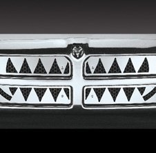 Решетка радиатораl Insert: 1994-2001 DODGE Pickup Full Size; except sport model; fangs; stainless steel Stainless Steel Grille Inserts