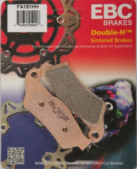 FA181HH EBC BRAKES Double-H™ тормозные колодки ALFER, APRILIA, BENELLI, BMW, CAGIVA, CCM, DUCATI, FACTORY, FANTIC, GAS-GAS, GILERA, HIGHLAND, HONDA-HM, HUSABERG, HUSQVARNA, KEEWAY, KRAM-IT (KRAMER), KTM, MAICO, MBK, MOTO GUZZI, MOTO MORINI, OSSA, PIAGGIO, 1992-2012 года выпуска