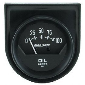 2" Давление масла, 0-100 PSI, SHORT SWEEP, MECH AUTO METER #2360 2360 Autogage Mechanical Oil Pressure Individual Console Gauge