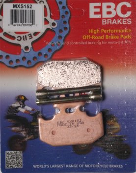MXS152 EBC BRAKES Organic тормозные колодки  KAWASAKI KDX, KLX, KX; SUZUKI DR, RM, RMX, TS; YAMAHA DT, Serrow, WR, XG, XT, XTZ, YZ 1989-2009 года выпуска