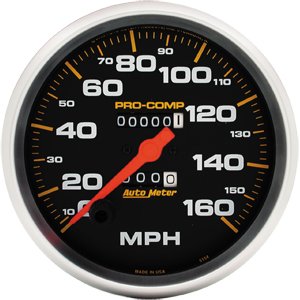 5" сподометр, 160 MPH, IN- DASH, W/TRIP ODOM, MECH AUTO METER #5154 Speedometer Mechanical
