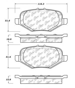 104.16120 Тормозные колодки Posi-Quiet Metallic FORD зад. 