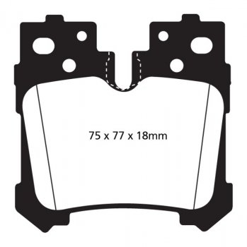 DP31812C EBC Brakes Redstuff Тормозные колодки зад. LEXUS LS460, LS500h, LS600h выпуска 2006-2018 года