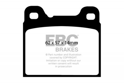 DP1043  EBC Brakes Ultimax2 Тормозные колодки зад. VOLVO 740 выпуска 1992 — 1997 года