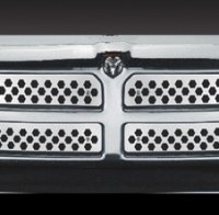 Решетка радиатораl Insert: 1994-2001 DODGE Pickup Full Size; except sport model; holes; stainless steel