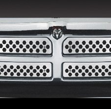 Решетка радиатораl Insert: 1994-2001 DODGE Pickup Full Size; except sport model; holes; stainless steel Stainless Steel Grille Inserts
