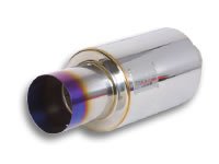 V32_1062T MUFF 17" 4"STRAIT TITANIU TPV TURBO Круглый прямоточный глушитель, 100мм титановая прямая насадка (76мм вход, 432мм длина) - Silencer поставляется отдельноrn