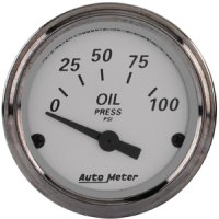 2" Давление масла, 0-100 PSI, SILVER AUTO METER #1928