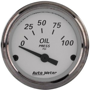 2" Давление масла, 0-100 PSI, SILVER AUTO METER #1928 Oil Pressure
