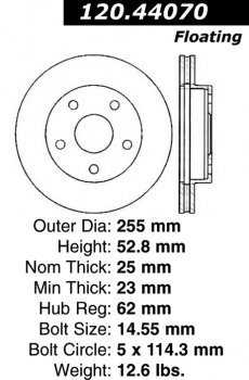 Передний тормозной диск - с перфорацией и насечками TOYOTA EDS.44070 Выпуска 1990-1994 года