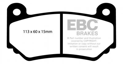 DP31377C EBC Brakes Redstuff Тормозные колодки зад. HOLDEN Commodore (VZ), Z Ширина 113мм, Высота 60мм, Толщина 15мм